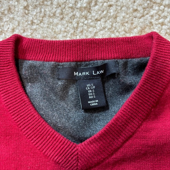 Mark Law Pullover V-Neck Red Sweater S - Picture 4 of 5